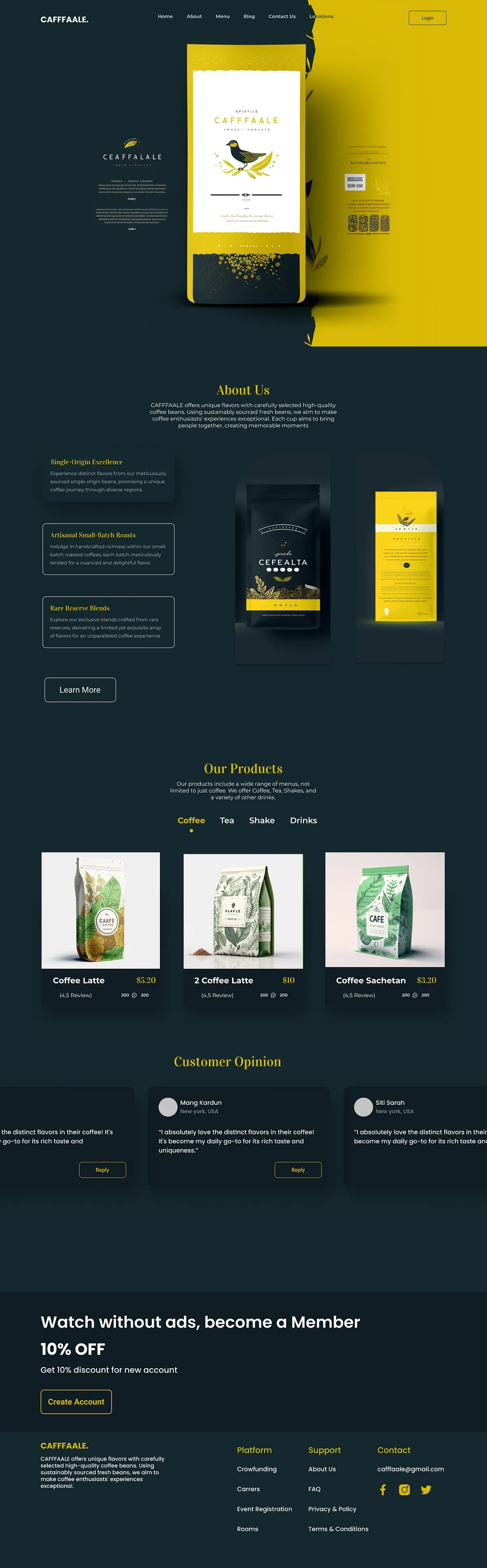 Responsive Cafe Website Design