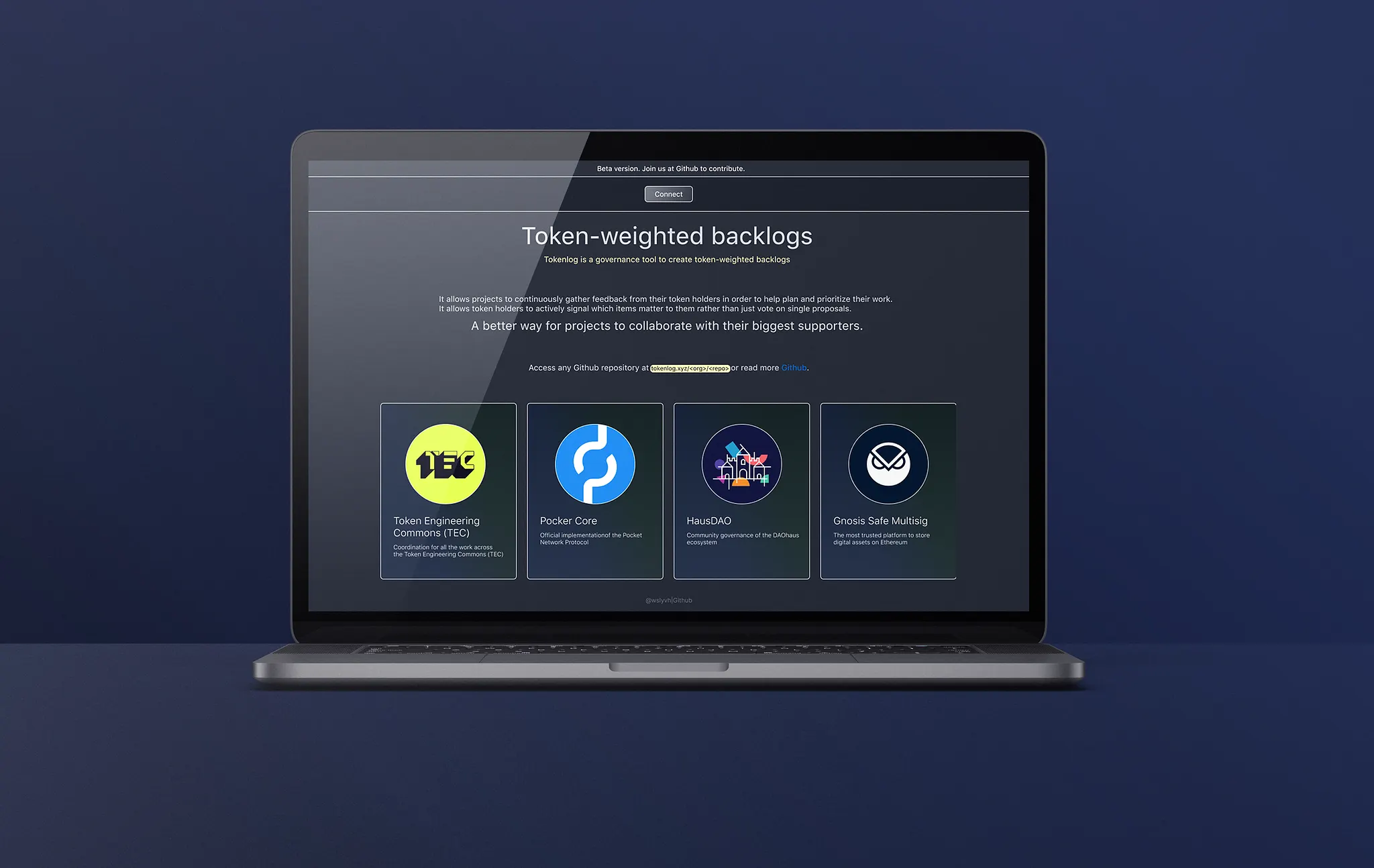 TokenLog Voting App Interface